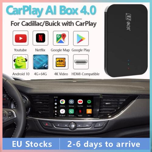 Video AI Box for Cadillac ATS-L XTS XT4 CT6 Buick Excelle GL6 Regal with Built in CarPlay, Supports Mirror Link Multimedia Andr