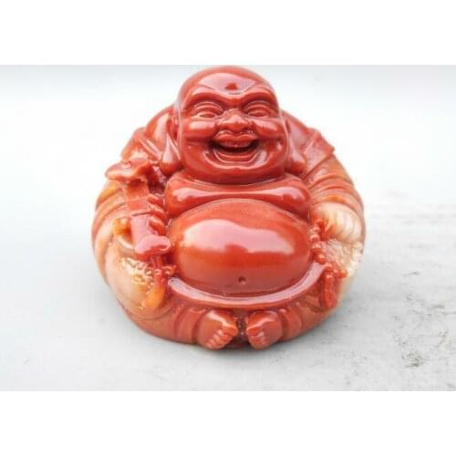China Shoushan Stone Big Belly Maitreya Buddha Statue