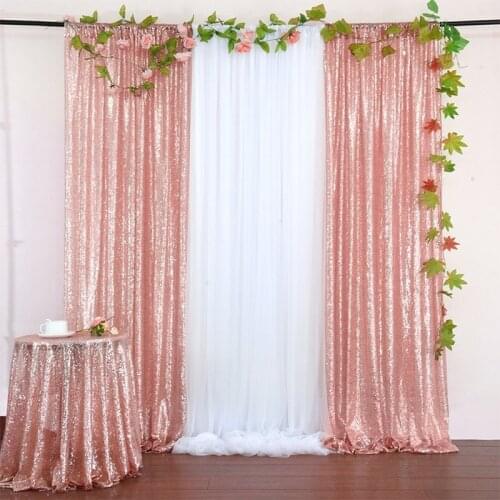 2pcs/lot Sequined Window Curtain Background Flash Cloth Wedding and Halloween Decoration Party Fantasy Photo Backdrop Curtains
