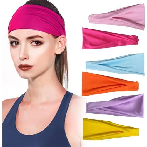 6pcs Elastic Absorbent Sweat Bands Running Fitness Headband Sports Hair Bands Basketball Gym Stretch Hair Wrap Brace P5