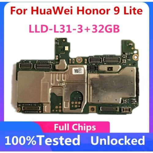 Free Shipping For huawei honor 9 LITE Motherboard unlocked For huawei honor 9 LITE Original Main Logic Board LLD-L31-3+32GB