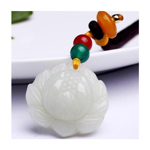 Бежутерия 2020 lotus pendant jade ladies factory direct selling natural Xinjiang Hetian jade source wholesale charms plata