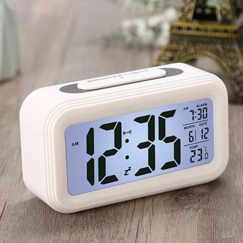 Alarm Clock LED Digital Alarm Clock Backlight Display with Temperature Calendar Snooze Function Clocks for Home Office Travel