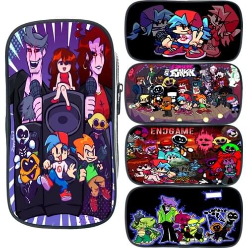 Children Friday Night Funkin Penci Cases Large Capacity Pen Bag Cute Makeup Bag Boys Anime Stationery Bag Supplies Pencil Pouch
