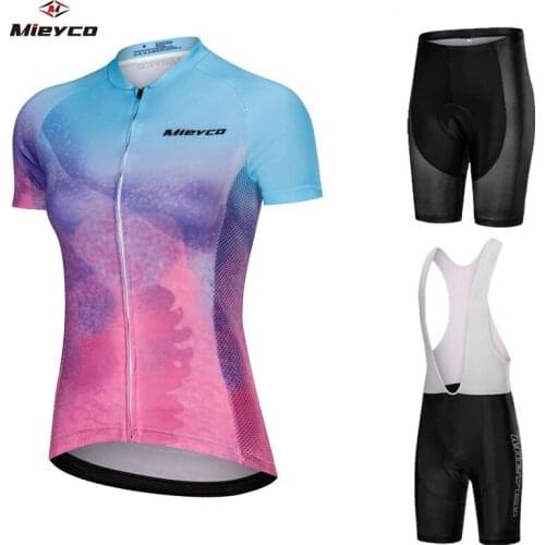 Breathable Cycling Clothes Short Sleeve Cycling Jersey 2020 Summer Quick Dry Cycling Clothing 5D Gel Pad Bike Sporty Set Women
