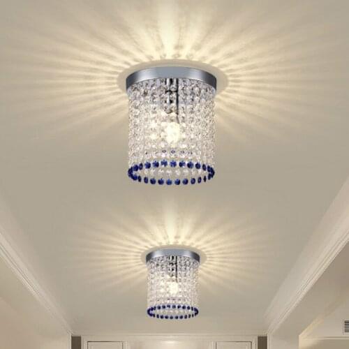 European and American personality modern crystal aisle living room study ceiling lamp corridor porch simple round lamps LX101512