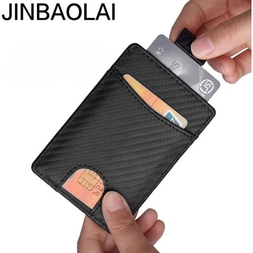 Jinbaolai Factory Direct Carbon Fiber Card Sets Wallet Belt Leather Certificate Holder Credit Card Cover