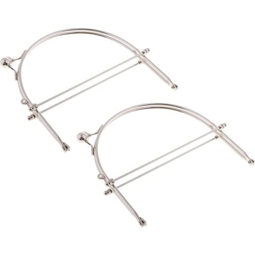 Silver Color Metal Purse Bag Frame Kiss Clasp Lock, Pack of 2