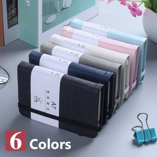 Mini Pocket Notebook Portable Diary Notepad 192 Pages Thick Books Business Work Planner Office Stationery School Supplies A6/A7