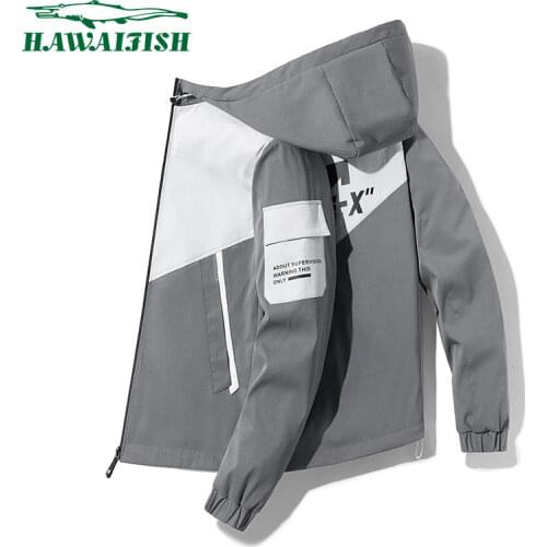 Hawaifish brand mens jackets 2021 autumn and winter new hooded zipper casaco masculino high quality warm casual veste homme