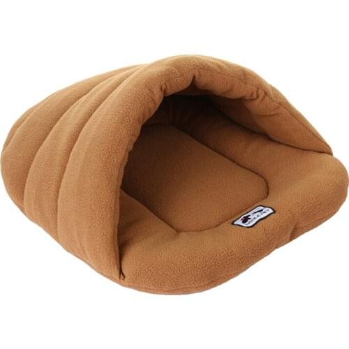 Soft Fleece Pet Dog Bed Winter Warm Pet Bed Small Dog Cat Sleeping Bag Puppy Cave Bed High Quality Solid Color Pets Bed