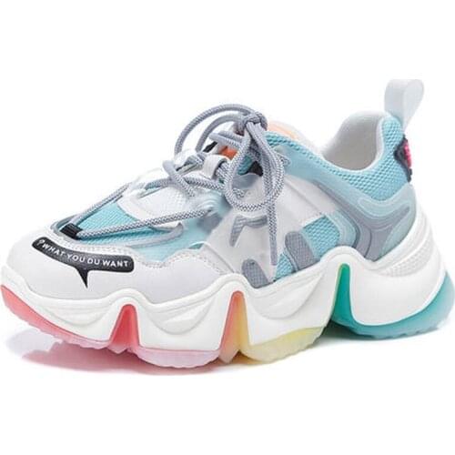 Okkdey 2020 Sneakers Women Platform Dad Sneakers Tenis Feminino Casual Flats Breathable Soft Woman Chunky Shoes Zapatillas Mujer