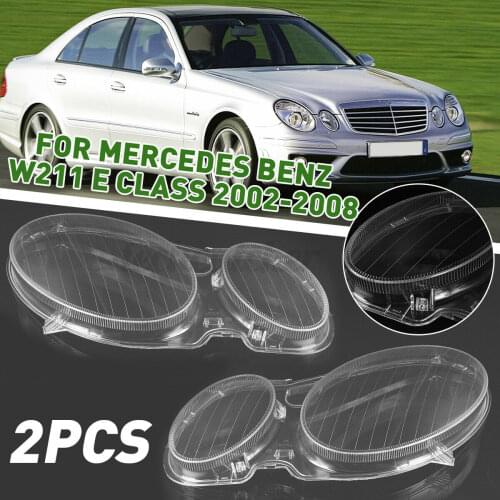 Pair Car Headlight Cover Headlight Lens Glass Cover Case For Benz W211 E240 E200 E350 E280 E300 2006-2008