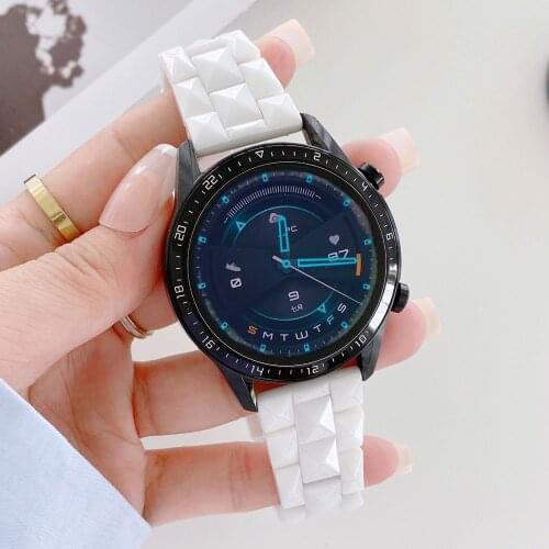 Luxury Ceramic Watch Band Quick Release 18mm 20mm 22mm Watch Strap with Butterfly Clasp Watch Bracelet for Women Men White