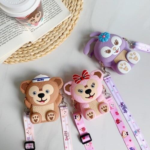 StellaLou Series Diagonal Coin Purse Cute Cartoon Duffy Shellie May Silicone Card Packag Children Storage Bag Kids Girls Gifts
