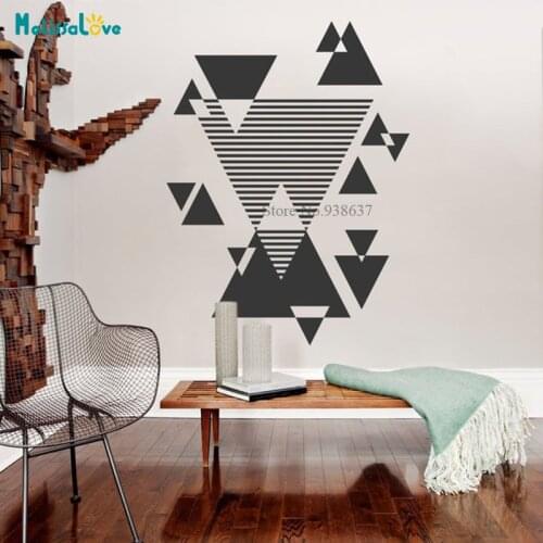 Modern Minimalist Geometric Triangles Art Vinyl Wall Sticker Decal Creative Design Office Living Room Murals BD436