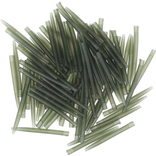 30/50/100 Pcs Fishing Hook Sleeve Tube Hair Rig Aligner Sleeves Soft Anti Tangle Positioner Terminal Tackle Fishing Accessories