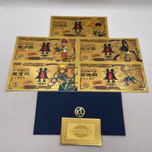 We Have More Manga Cards Japanese Anime H-u-n-t-e-r 10000 Yen Gold Banknotes for Souvenir Gifts and Collection