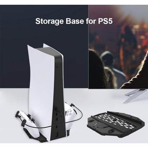 For PlayStation 5 Game Console Vertical Stand Dual Controller Charger Station for PS5 Digital Edition Wireless Controller Holder