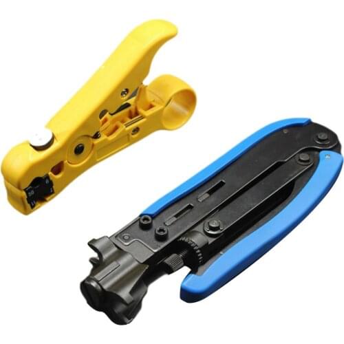 Rotary Adjustable Multi-Function Coaxial Cable Stripper Stripping Tool Seperator Ethernet Cord Plier Alicate Kit