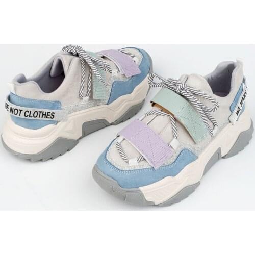 Womens Blue Sneaker Wedge Heeled Sneaker Cakir