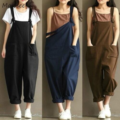 Women Jumpsuit Plus Size Casual Loose Full Length Harajuku Jumpsuits Womens Korean Style New Fashion 5XL Pockets Overalls Soft