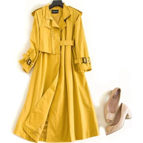 2020 Autumn Fashion New Women Trench Coat Patchwork Pocket Windbreaker Female Loose Long Coat Casual Solid Overcoat High Quality