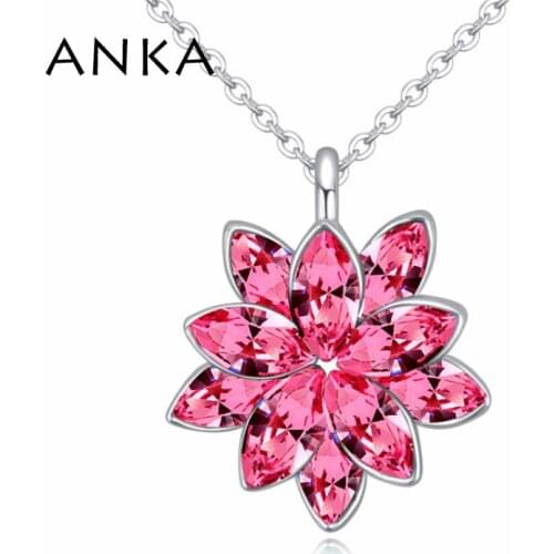 ANKA new sale sunflower pendant necklaces for women rhodium plated with rhodium plated Crystals from Austria #115657