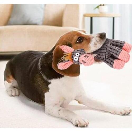 Pet Cat Dog Puppy Chew Squeaky Plush Sound Animal Toy Dog Molar Bite Resistant Cleaning Teeth For Dog