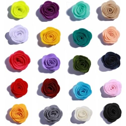 10PCS 4CM Newborn Decorative Nonwovens Felt Rose Flowers for Wedding Embellishment Artificial Flower for Home Garden