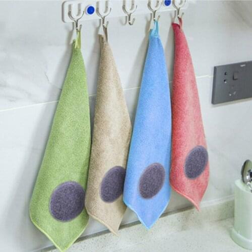 2 Pcs Kitchen Towels Microfiber Dishcloth Cleaning Cloth Water Absorbent Washcloth Scouring Pad Cuisine Torchon Rags TJ1726
