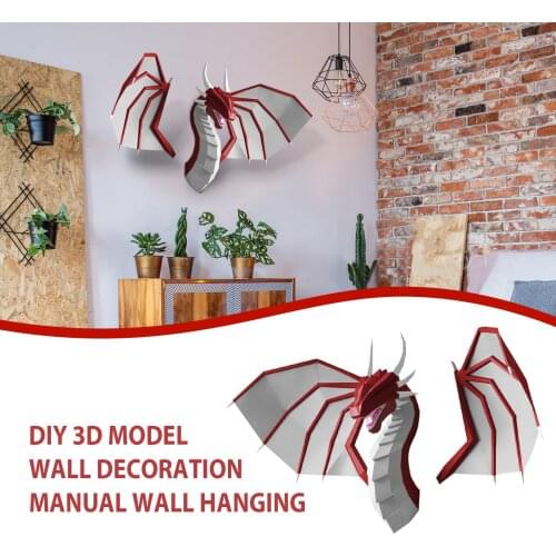 3d Dinosaur Animal Paper Model Toy Home Wall Hanging Decoration Living Room Decor Diy Handmade Paper Art Craft Model Party Gift