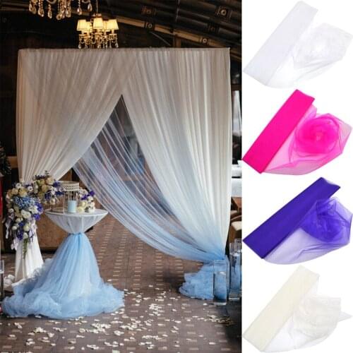 5M Crystal Organza Knot Tulle Roll Fabric For Wedding Arch Ceremony Birthday Party DIY Backdrop Railing Decoration Baby Shower