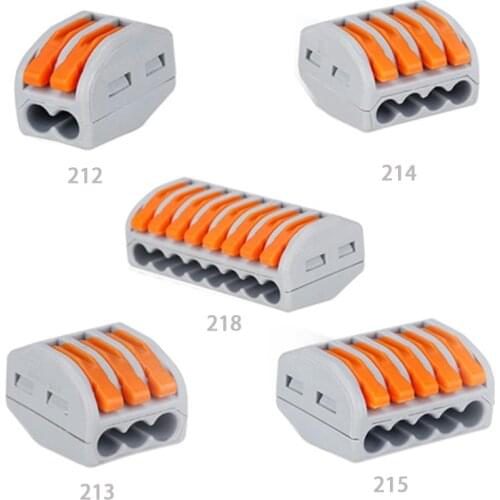 50pcs Universal Cable wire Connectors 222 TYPE Fast Home Compact wire Connection push in Wiring Terminal Block 2-8 Pin