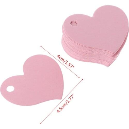 50Pcs Heart Shape Blank Kraft Paper Card Gift Tag Label DIY Party Wedding Crafts F1CC