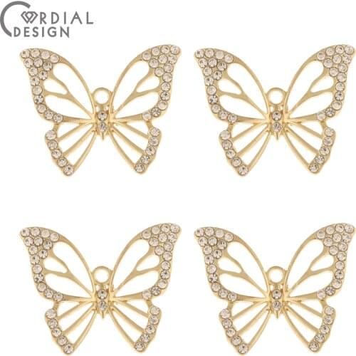 Cordial Design 50Pcs 21*26MM Jewelry Accessories/DIY/Earrings Pendant/Hand Made/Butterfly Shape/Jewelry Findings & Components