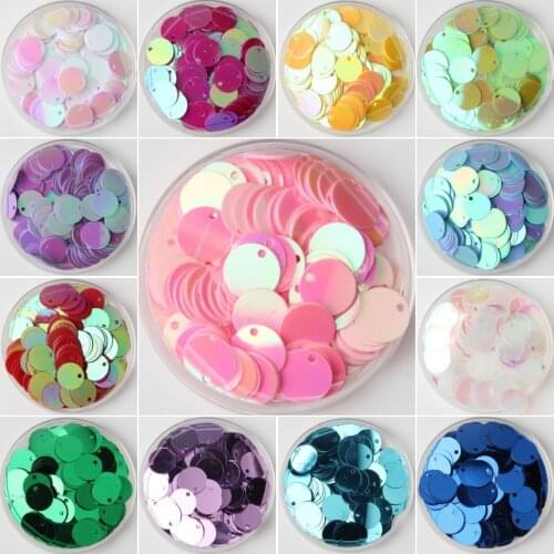 10mm Sequin Flat Round Edge Hole Loose Sequins for Carfs Kids Dance Dress DIY Decoration Lentejuelas Planas 200pcs