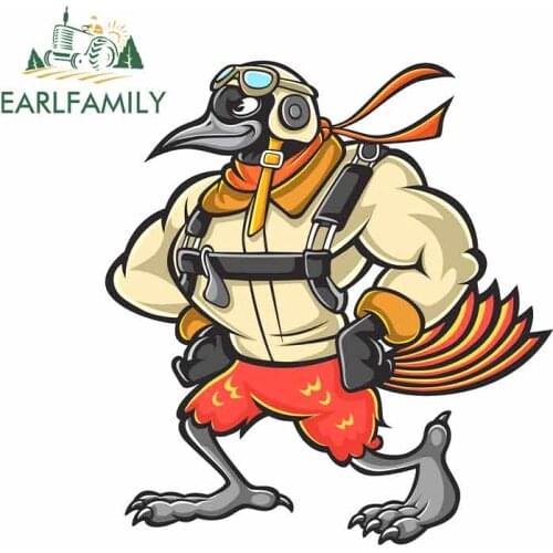 EARLFAMILY 13cm x 12cm For Bird Gallant Aviator Refrigerator Fine Decal Graffiti Car Sticker Car Accessories Occlusion Scratch