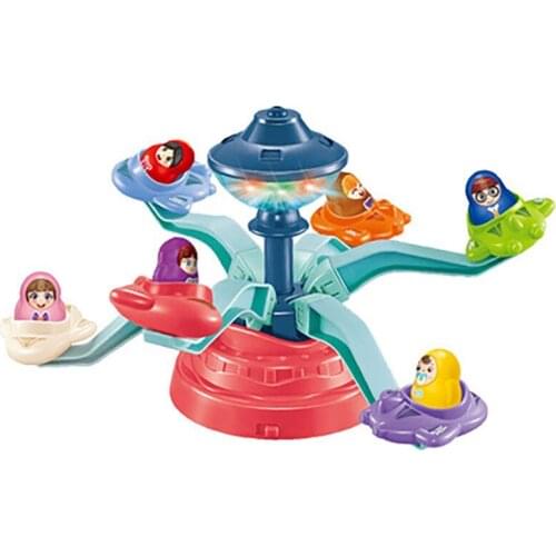 Electric Plane Rotating Light and Music Playground Ferris Wheel Friends Park Girl Figures City Toys for Children Gift