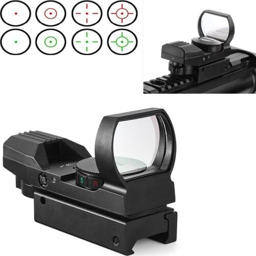 HD101 Tactical Red Green Dot Scope Hunting Optical Holographic Rifilescope Suitable for 11/20mm Airsoft Rail Hunting Scope