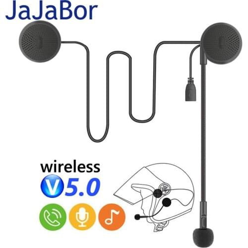 JaJaBor New Motorcycle Helmet Headset Siri Voice Assistance Handsfree Bluetooth-compatible Pairing 2 Phones Wireless Earphone
