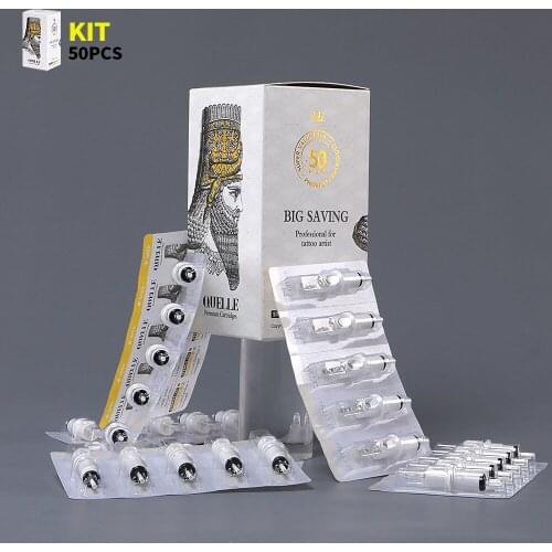 Tattoo Cartridges Needles 50Pcs Mixed #12 Standard Disposable Sterilized Safe Cartridges with Membrane Assorted Size