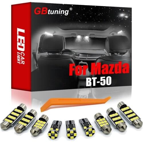 GBtuning No Error LED Interior Light Kit 10PC For Mazda BT-50 Pickup B22 B32 UP UR 2011+ Vehicle Trunk Dome Map Lamp Accessories
