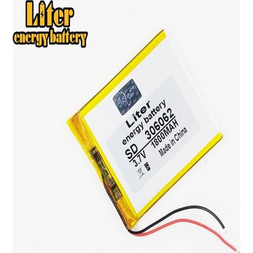 Polymer battery 1800 mah 3.7V 306062 smart home MP3 speakers Li-ion battery for dvr,GPS,mp3,mp4,cell phone,speak