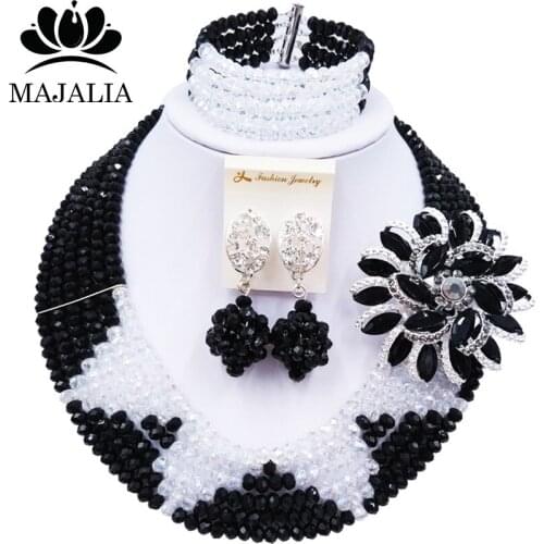 Majalia Pretty Black Women African Jewelery Set Nigerian Wedding Crystal Sets 6ST0043