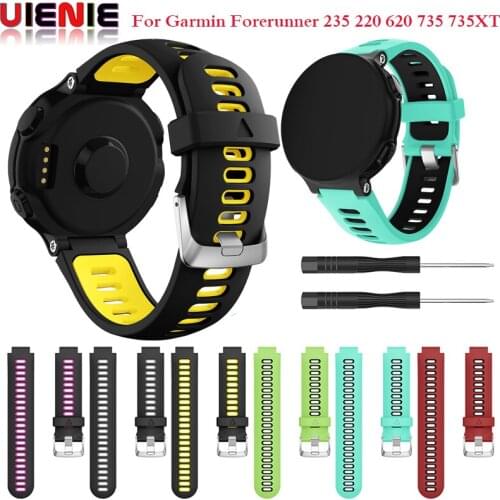 Soft silicone bracelet for Garmin Forerunner 735XT 735/220/230/235/620 smart watch wristband sports Strap with removal tool band
