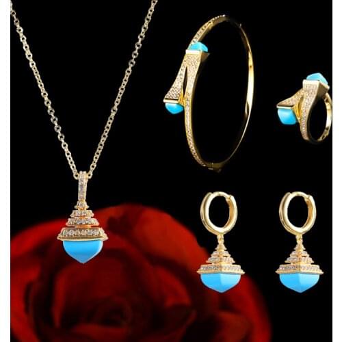 Accking Nigeria 4pcs Bridal Zirconia Jewelry Sets For Women Party, Luxury Dubai Nigeria CZ Crystal Wedding Jewelry Sets