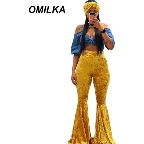 Женские бархатные брюки OMILKA China At AliExpress