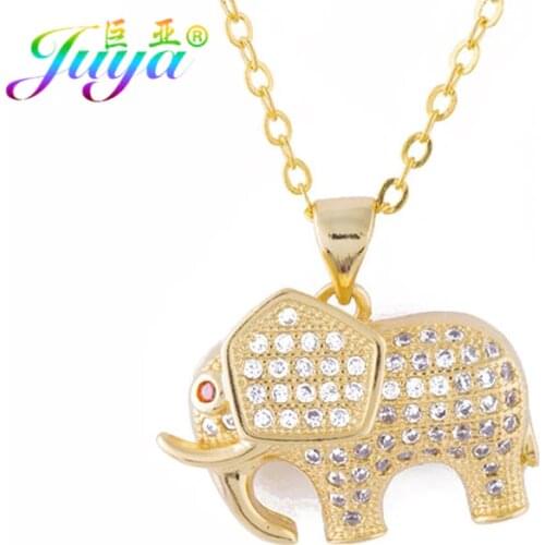 Cubic Zirconia Jewelry Neckalce Gold/Rose Gold Elephant Pendant Necklace For Women Girls Gift Jewelry Necklace