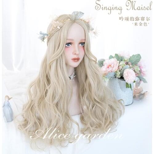 High Quality Cute girl lolita wig "Maisel" Harajuku center point Lolita long curly wig girl